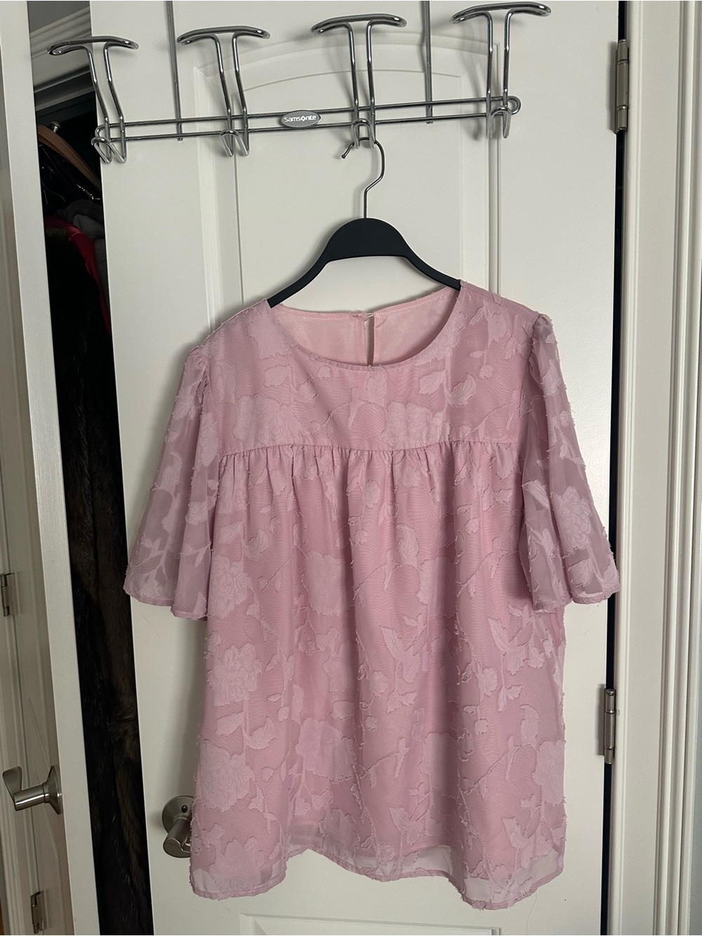 Pink Floral Lace Blouse - Brand Unspecified